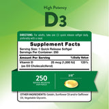 Nature's Truth Vitamin D3 1000 IU softgels bottle side view