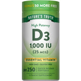 Nature's Truth Vitamin D3 1000 IU softgels front view