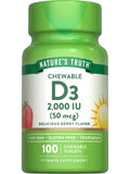 Nature's Truth Vitamin D3 2000 IU chewable tablets front view