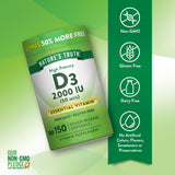 Nature's Truth Vitamin D3 softgel bottle side view