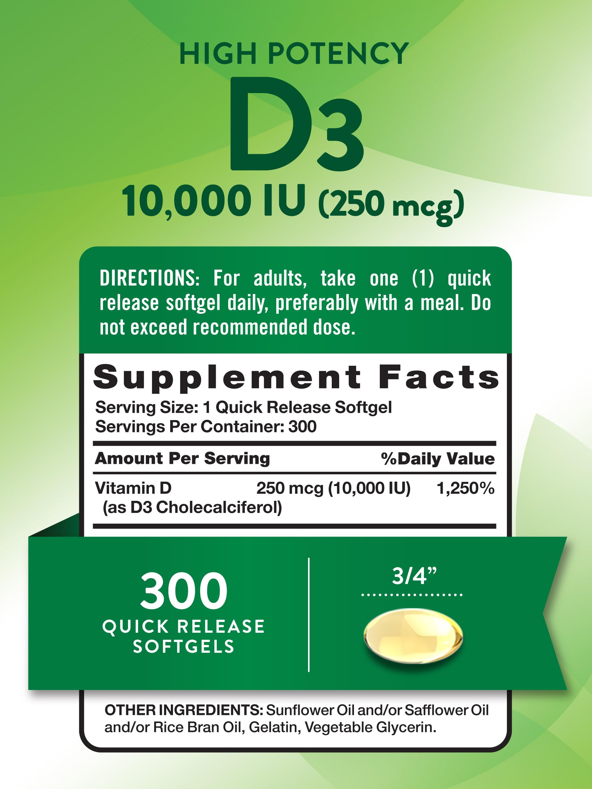 Nature's Truth Vitamin D3 softgels close-up
