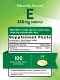Nature's Truth Vitamin E 400 IU Softgel back view