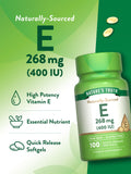 Nature's Truth Vitamin E 400 IU Softgel with a softgel in hand