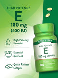 Nature's Truth Vitamin E softgel with ingredients list