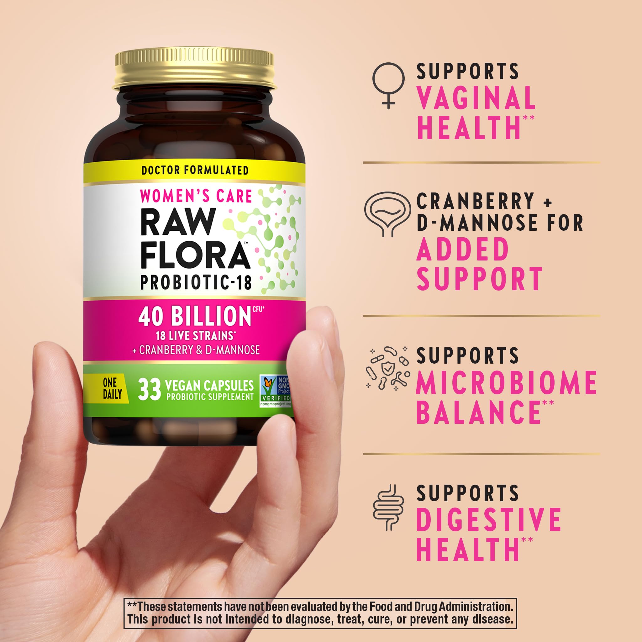 Nature's Truth Women's Raw Flora Probiotic 40 Billion CFU bottle with label