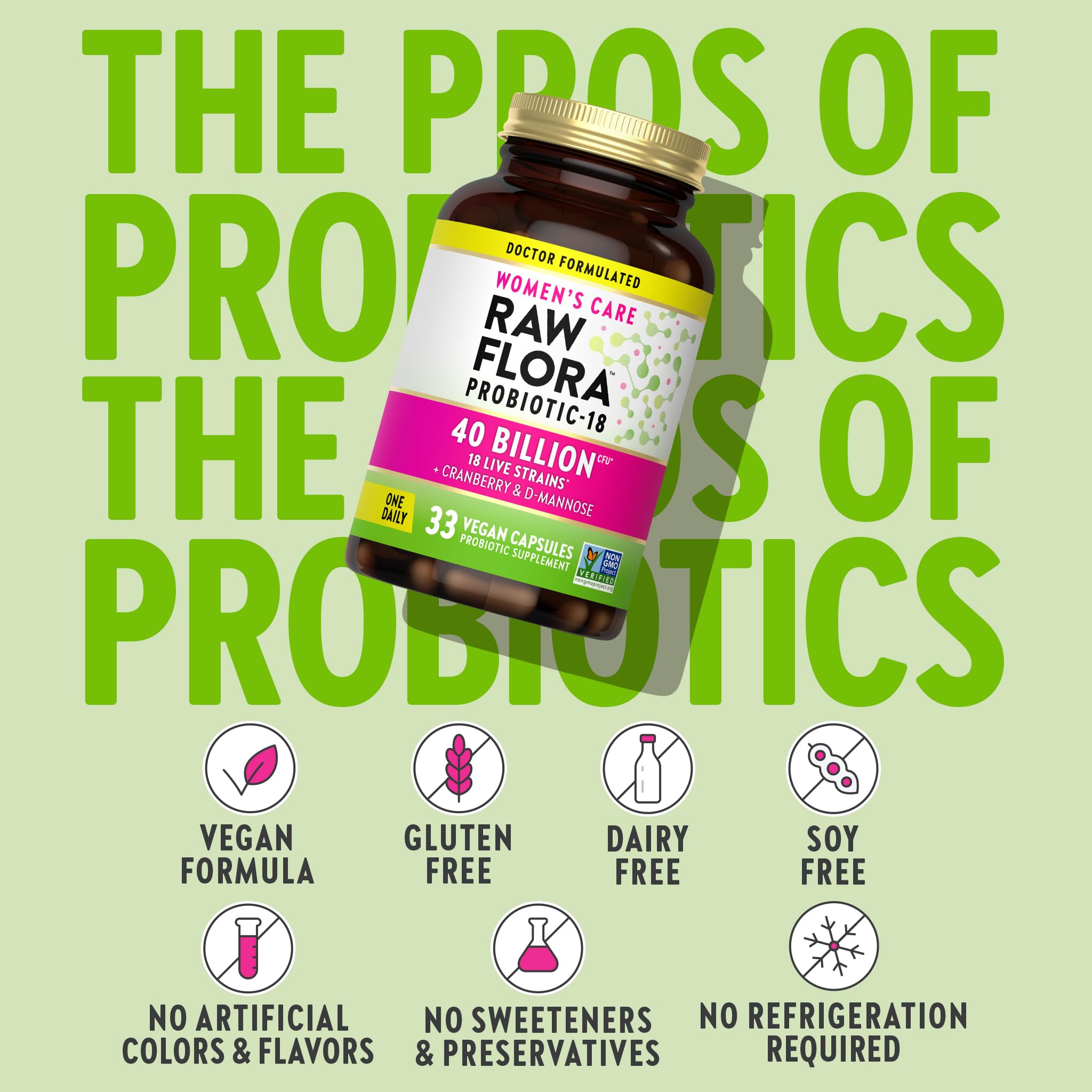 Nature's Truth Women's Raw Flora Probiotic 40 Billion CFU capsule close-up