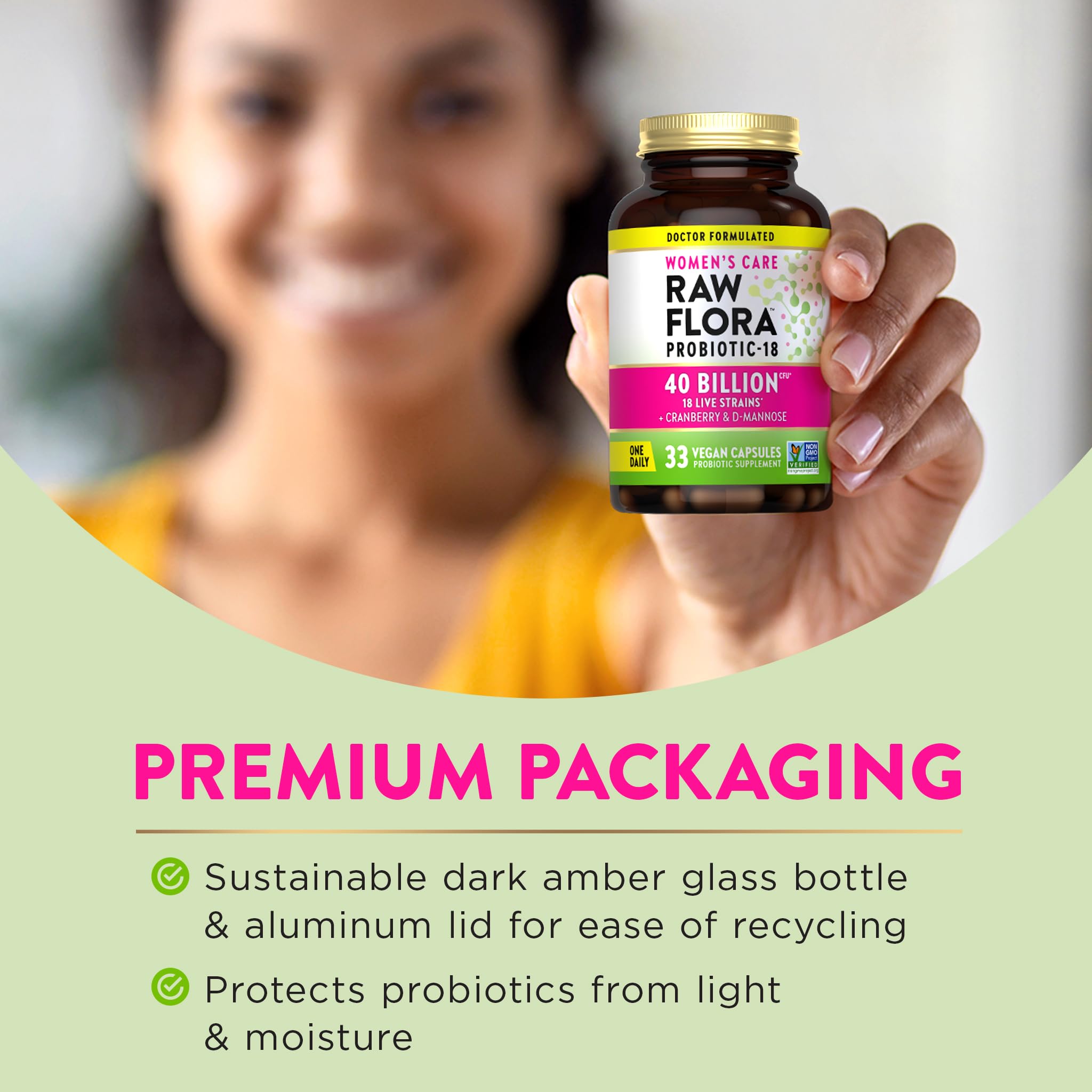 Nature's Truth Women's Raw Flora Probiotic 40 Billion CFU packaging details