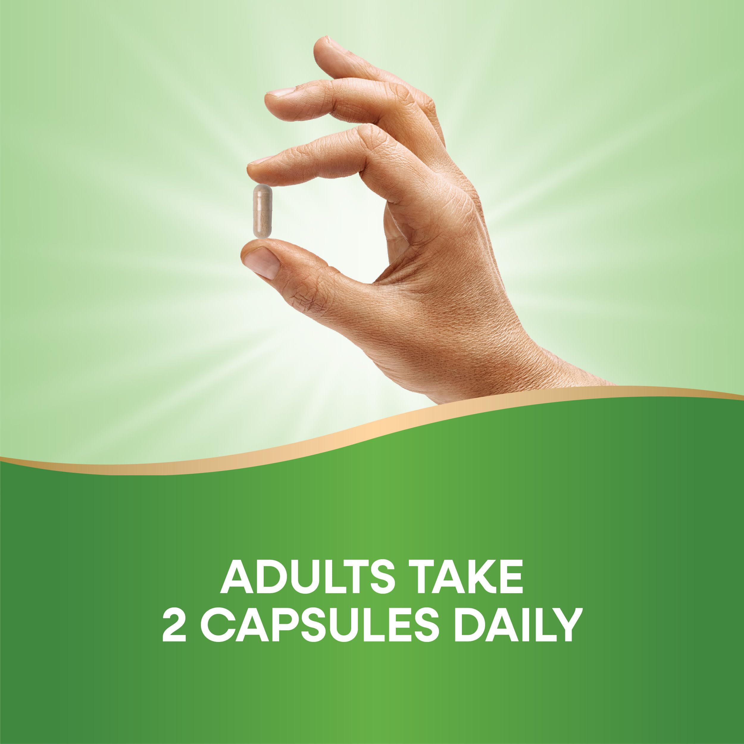Nature's Way 5-Mushroom Blend capsules open bottle showing capsules