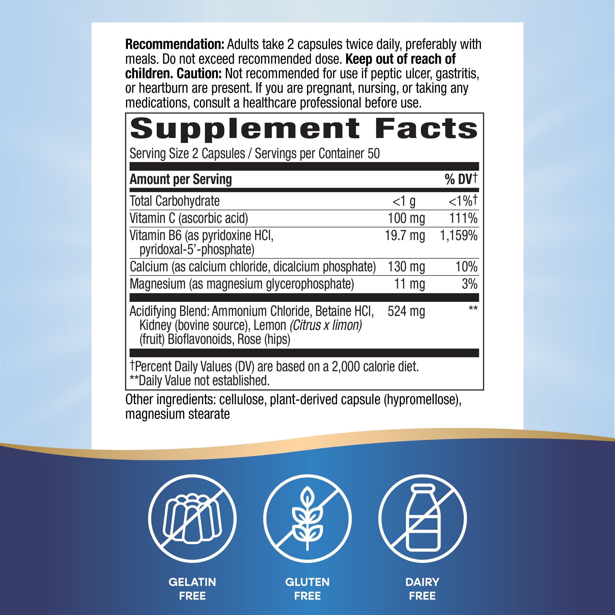 Nature's Way Acid-A-Cal bottle with a measuring spoon