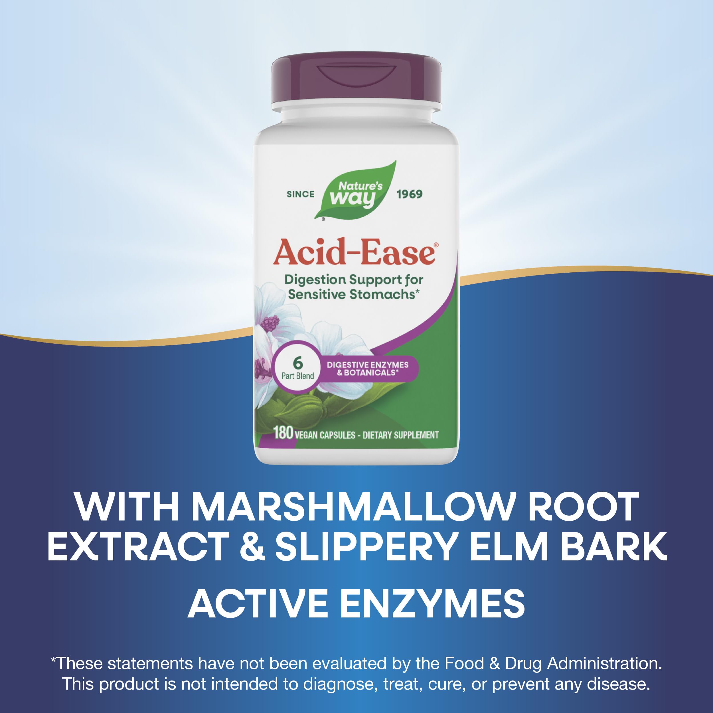 Nature's Way Acid Ease Multi-Enzymes 136g capsules in bottle