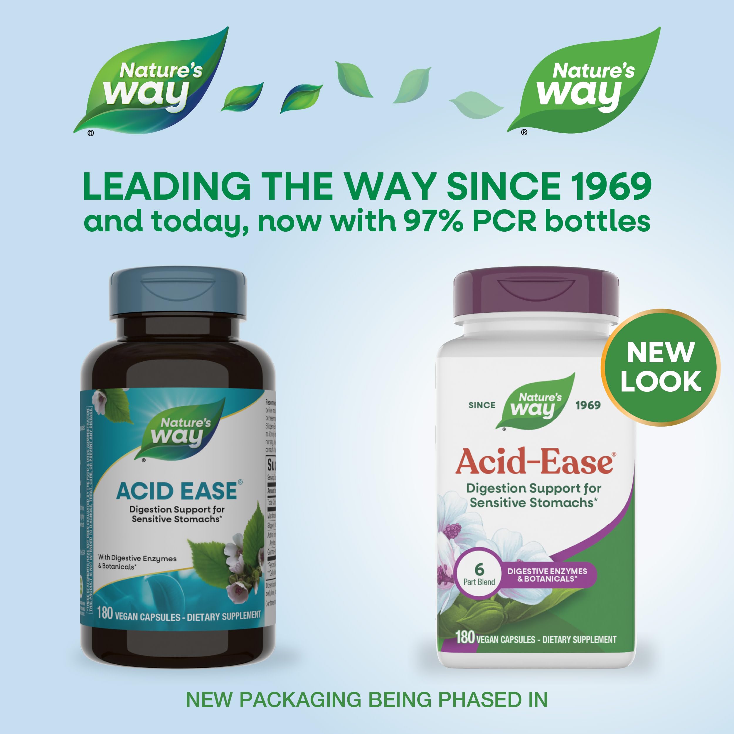 Nature's Way Acid Ease Multi-Enzymes 136g side view
