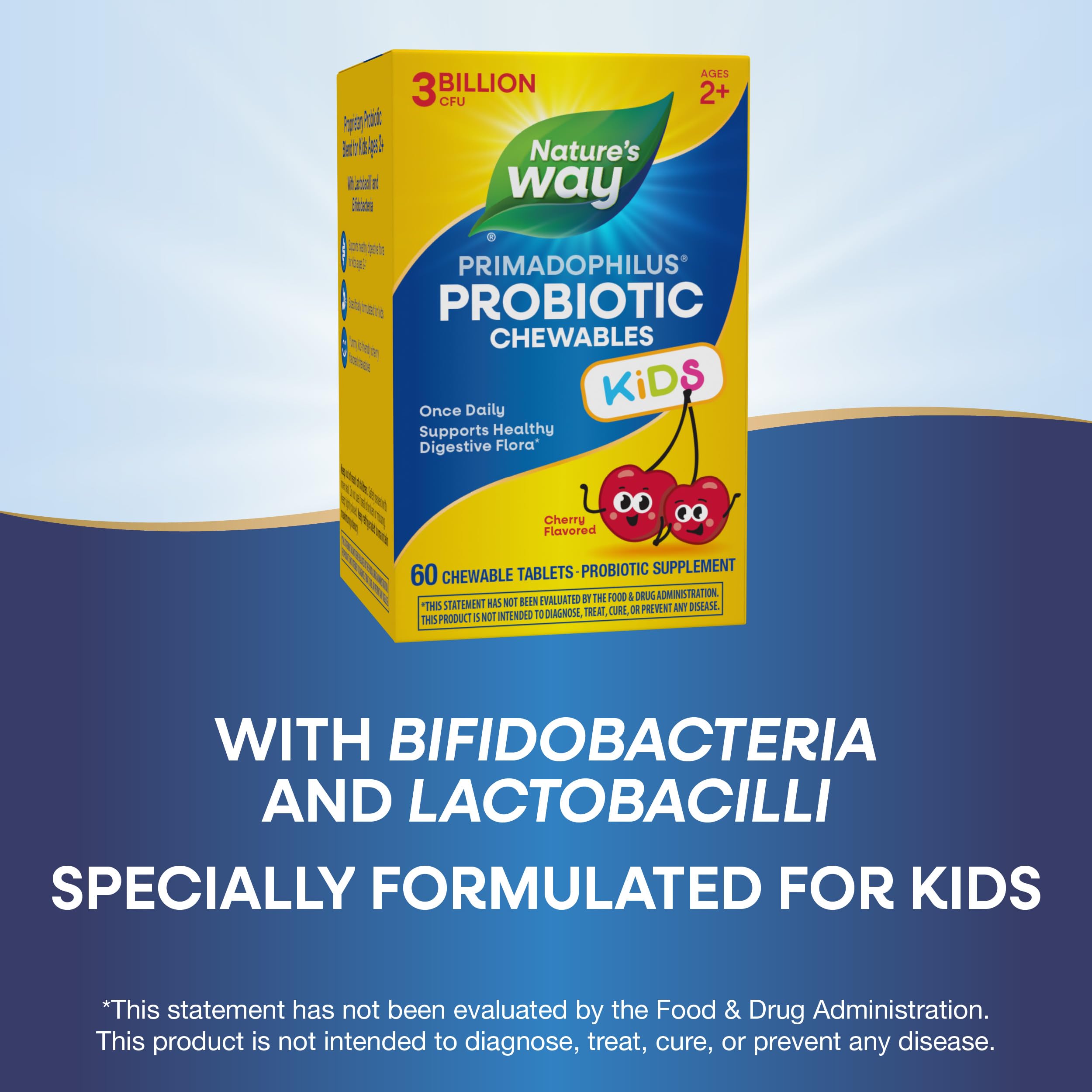Nature's Way Acidophilus Kids Cherry Chewable Probiotic Tablets dosage
