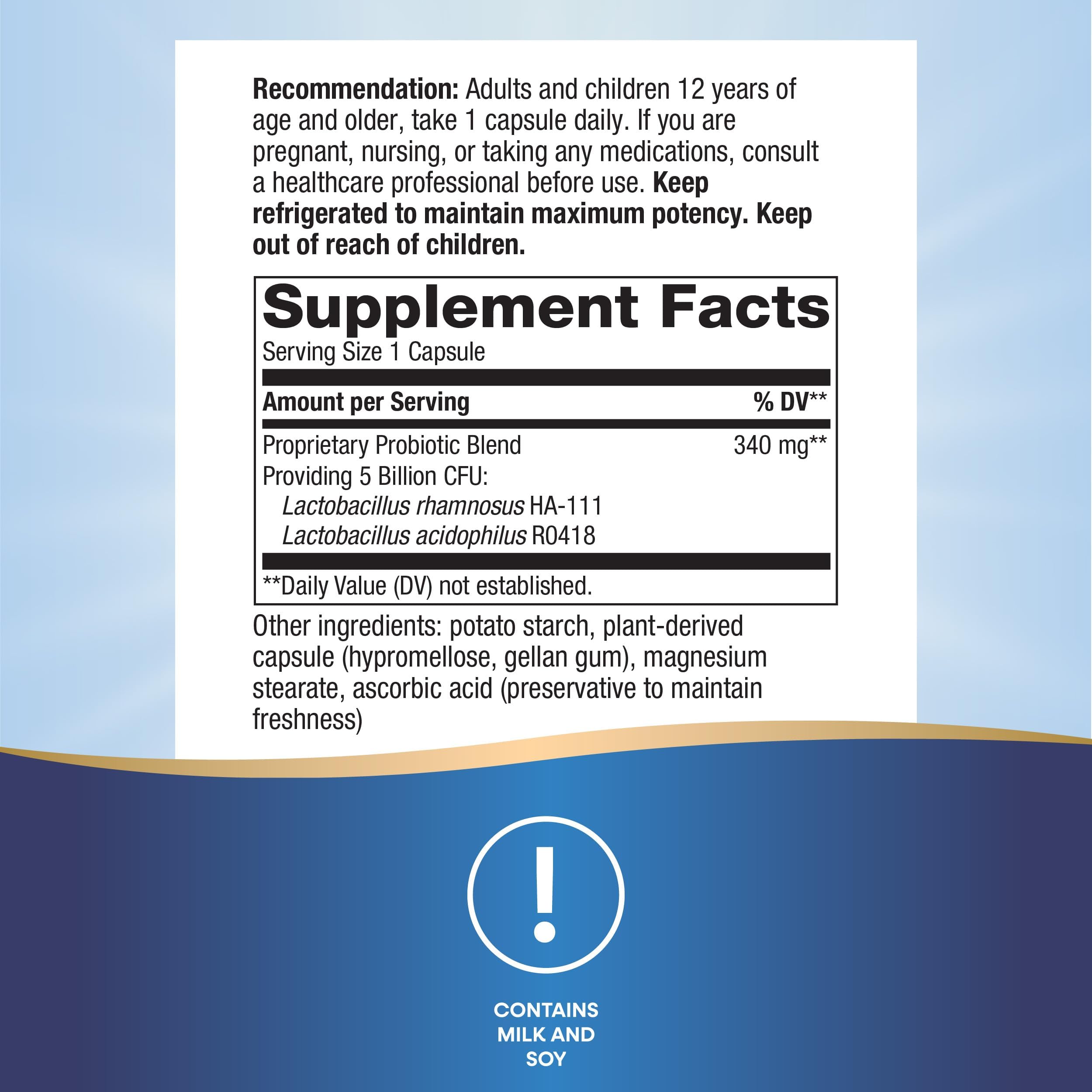 Nature's Way Acidophilus Probiotic Capsules side view