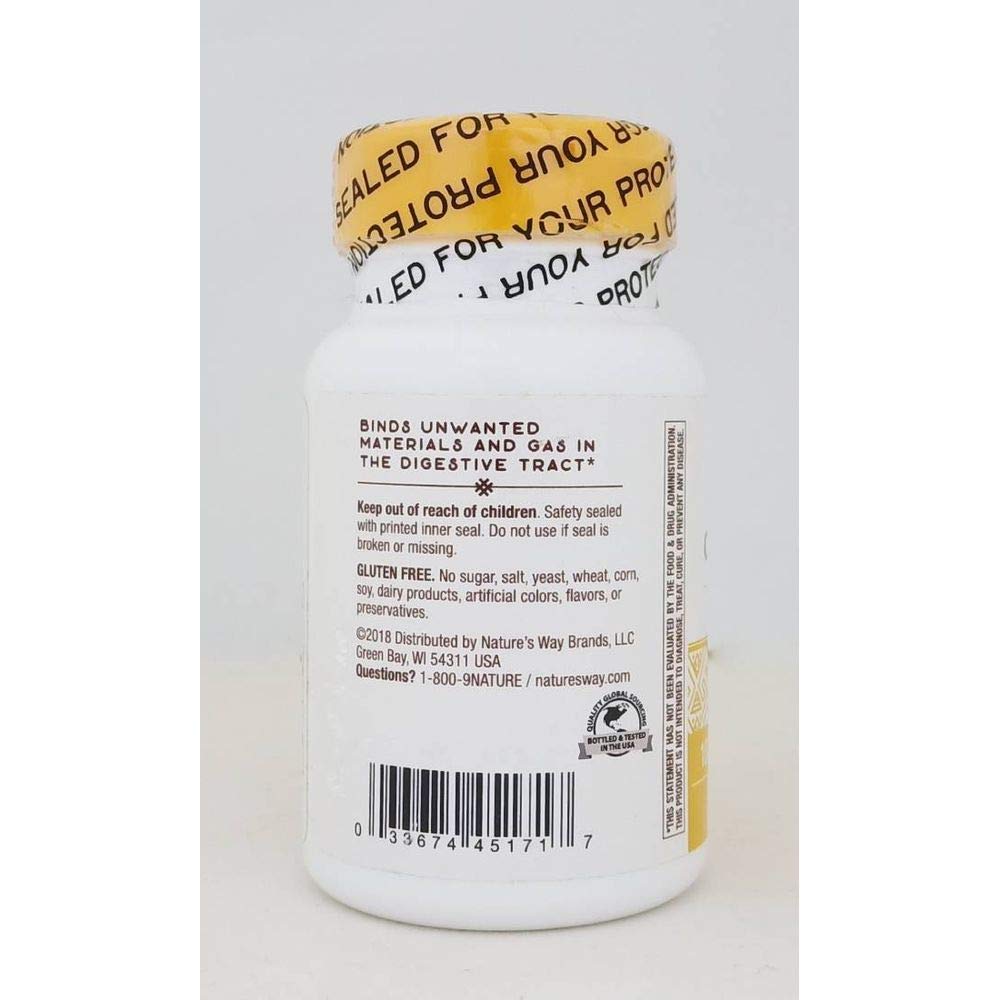 Nature's Way Activated Charcoal 100 Capsules bottle top