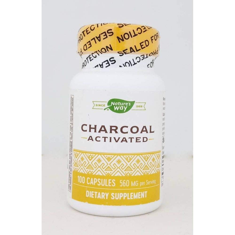 Nature's Way Activated Charcoal 100 Capsules front view
