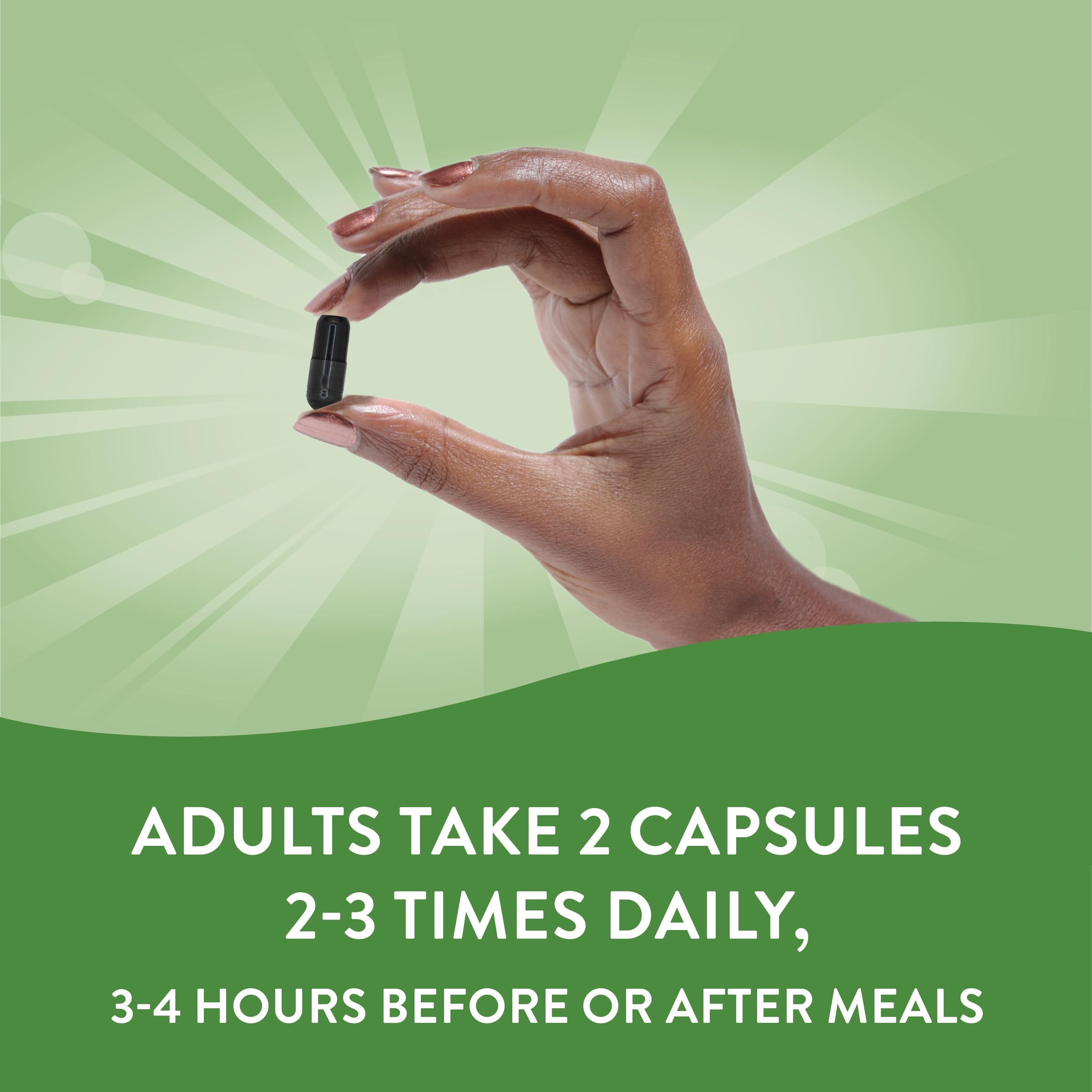 Nature's Way Activated Charcoal Capsules 560mg in lifestyle setting