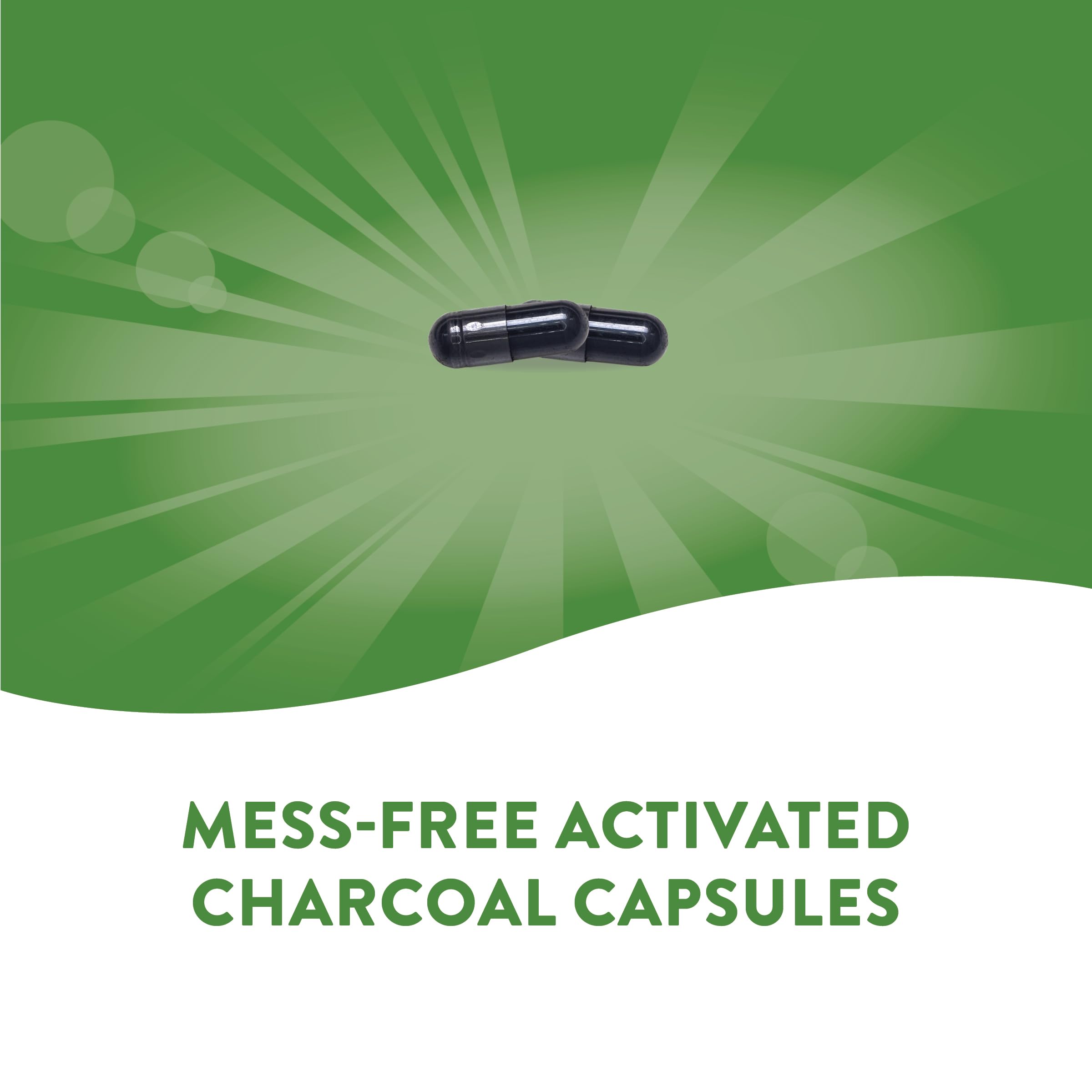 Nature's Way Activated Charcoal Capsules 560mg side view