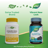Nature's Way Activated Charcoal Capsules back view with ingredient list