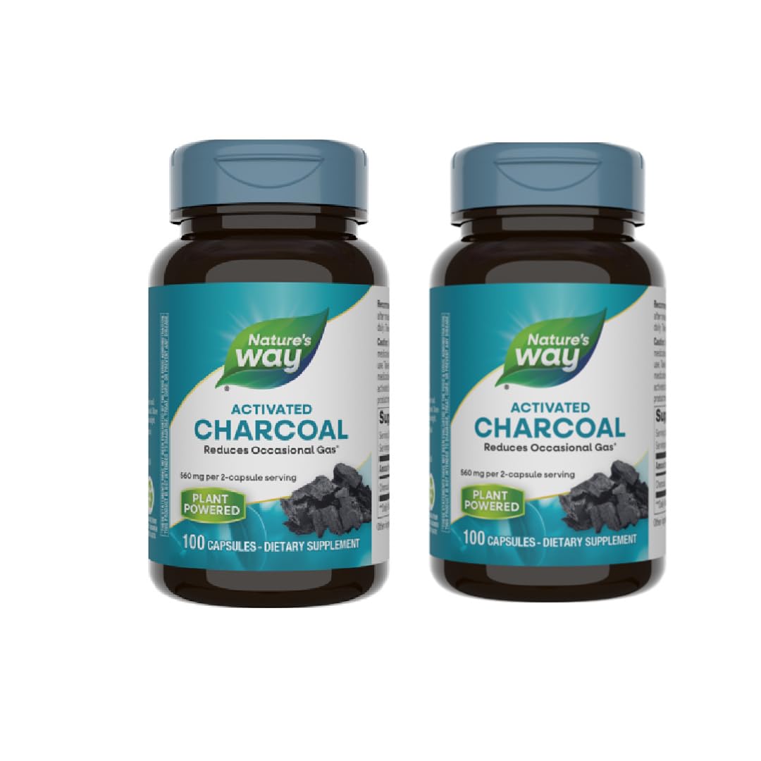 Nature's Way Activated Charcoal Capsules front view with packaging