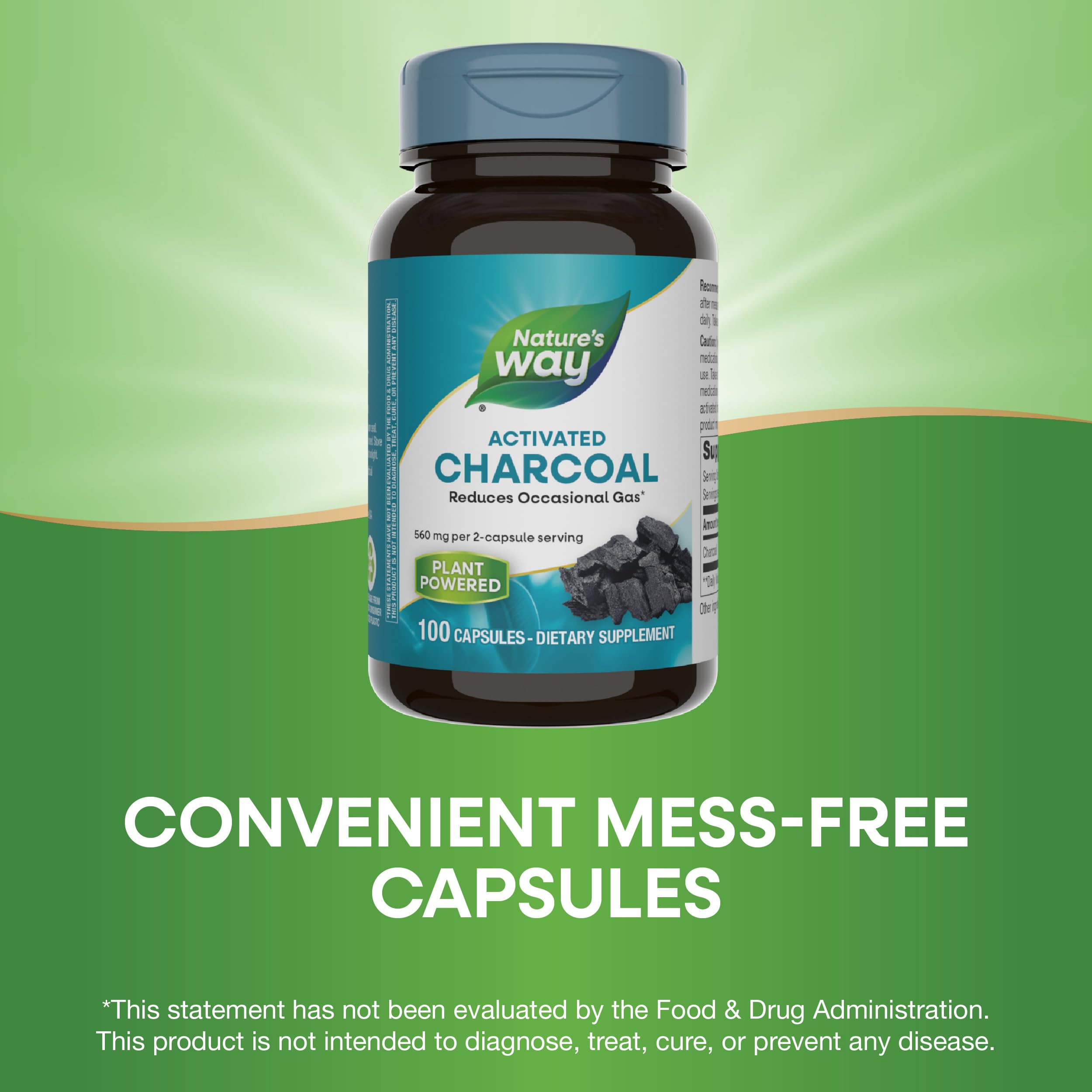 Nature's Way Activated Charcoal Capsules with measuring spoon