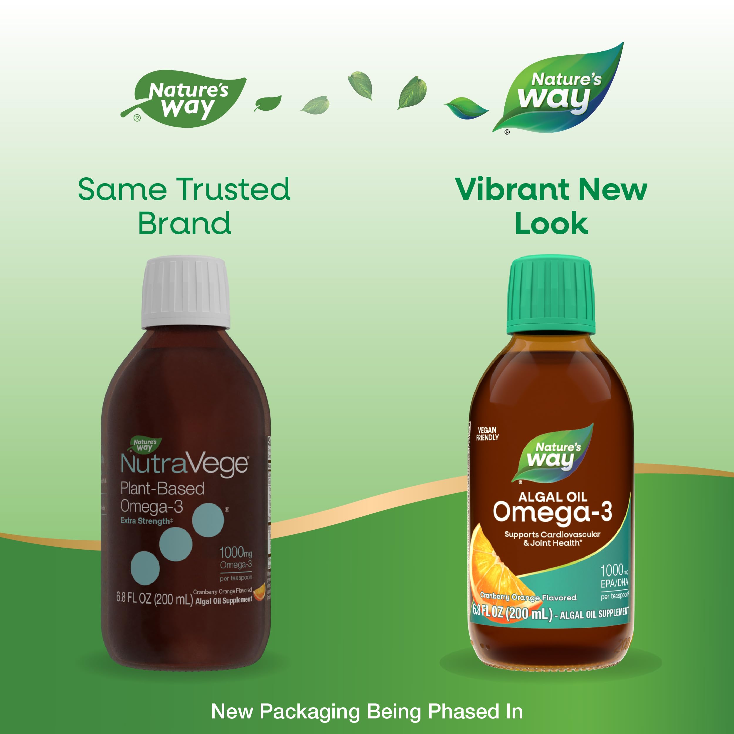 Nature's Way Algal Oil Omega-3 1000mg bottle side view