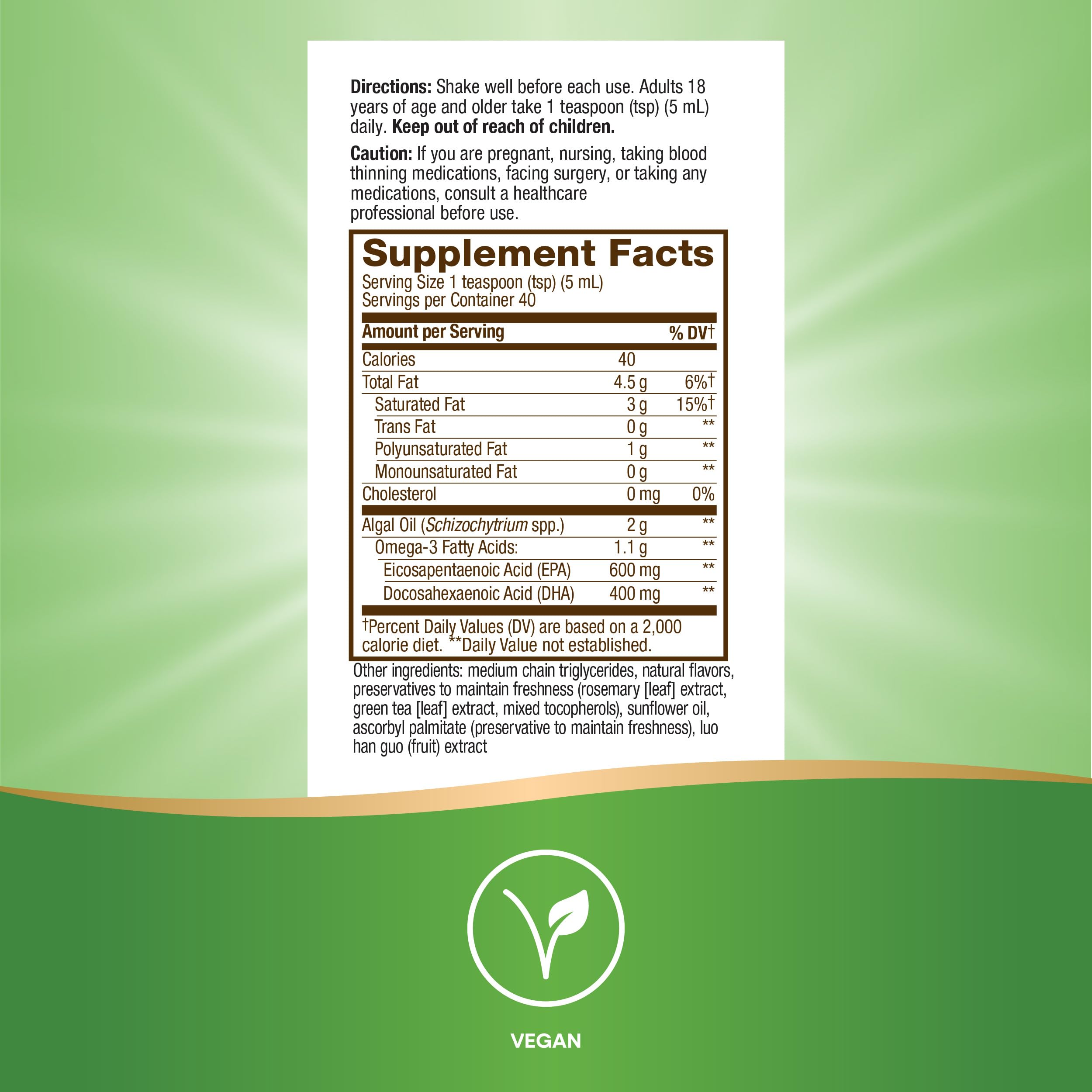 Nature's Way Algal Oil Omega-3 1000mg cranberry-orange flavour