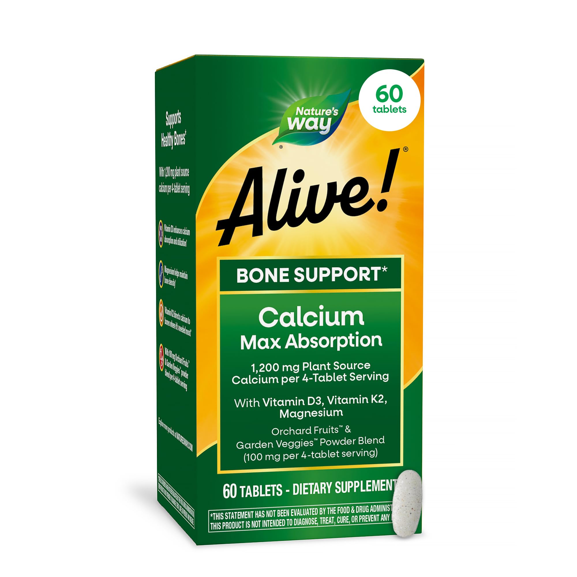 Nature's Way Alive! Calcium Bone Support 132g front view