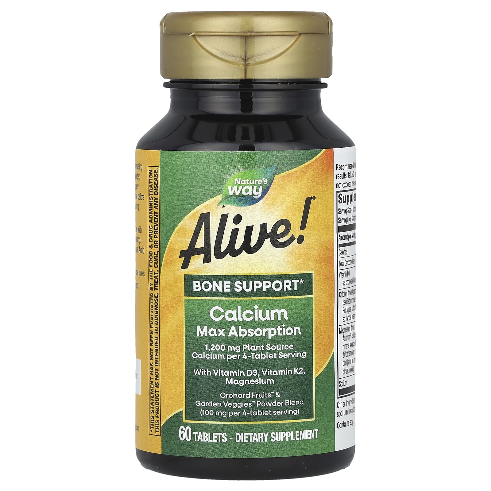 Nature's Way Alive! Calcium Bone Support 132g with fruits and vegetables