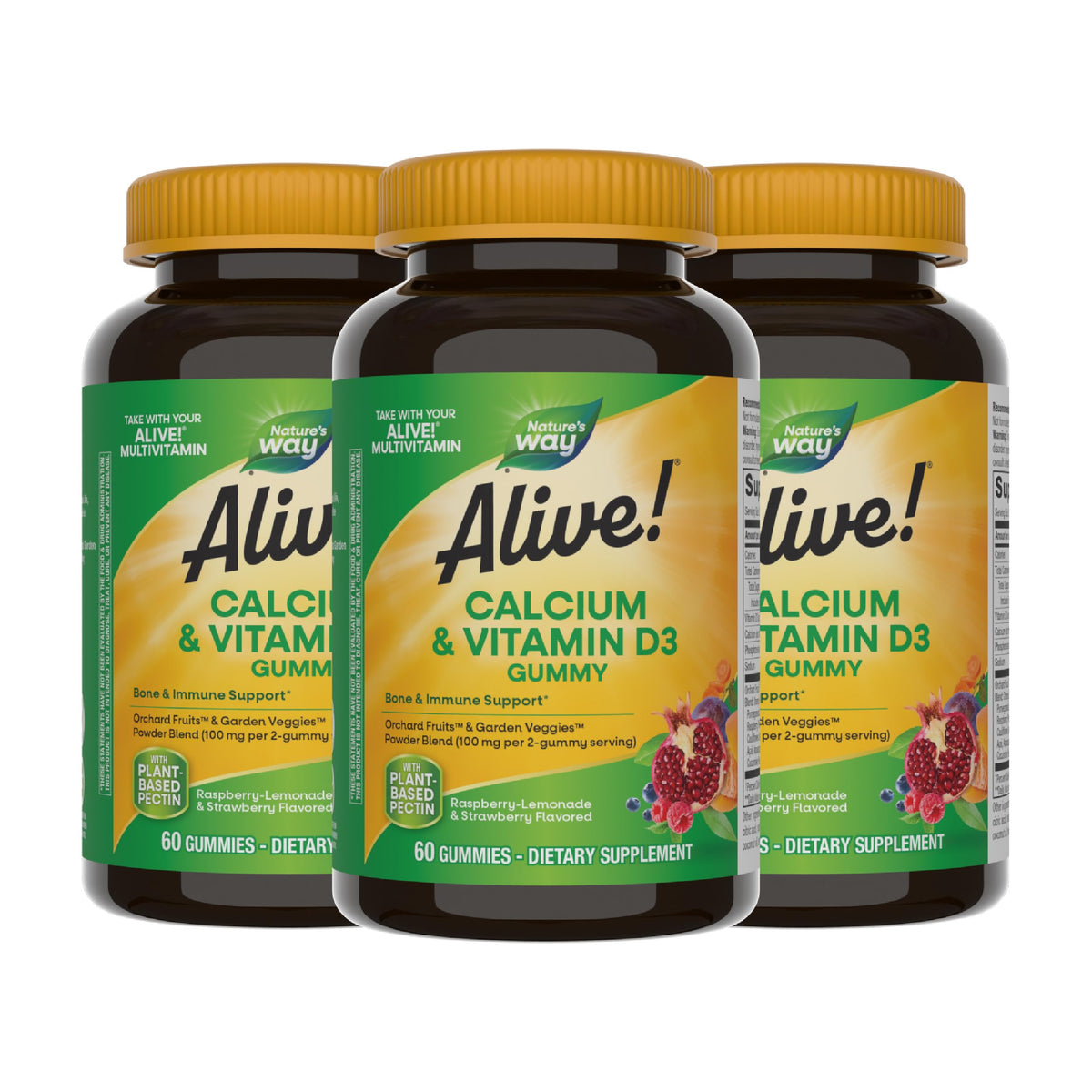 Nature's Way Alive! Calcium Gummies front view with packaging