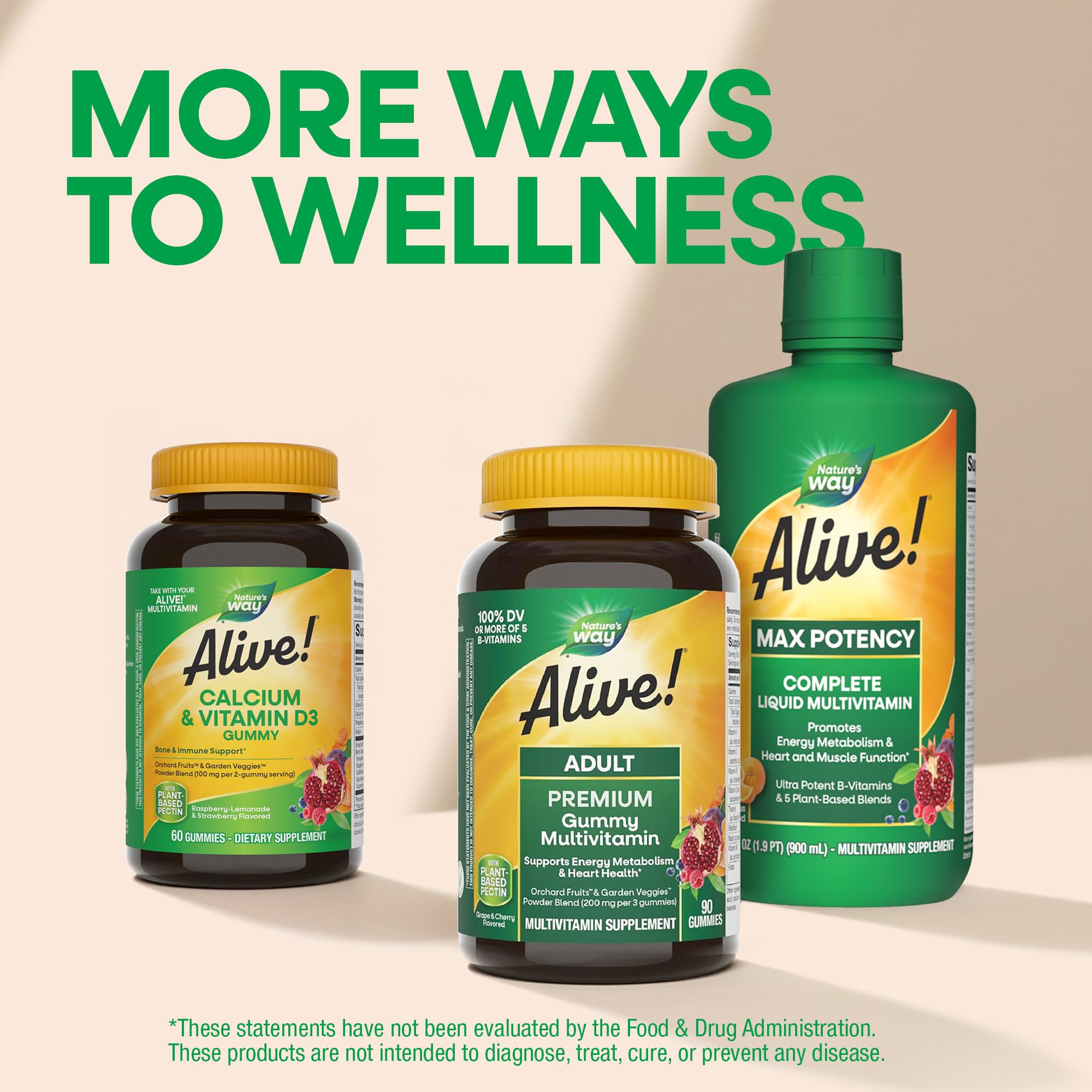 Nature's Way Alive! Calcium Gummies serving suggestion
