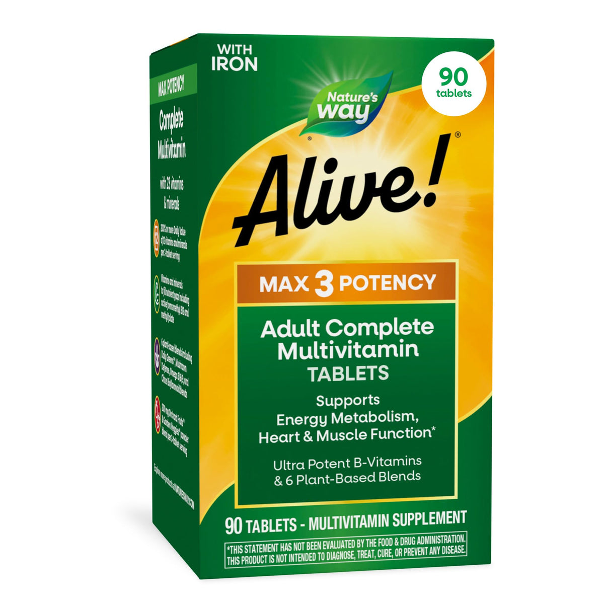 Nature's Way Alive! Max3 Daily Multivitamin front view packaging