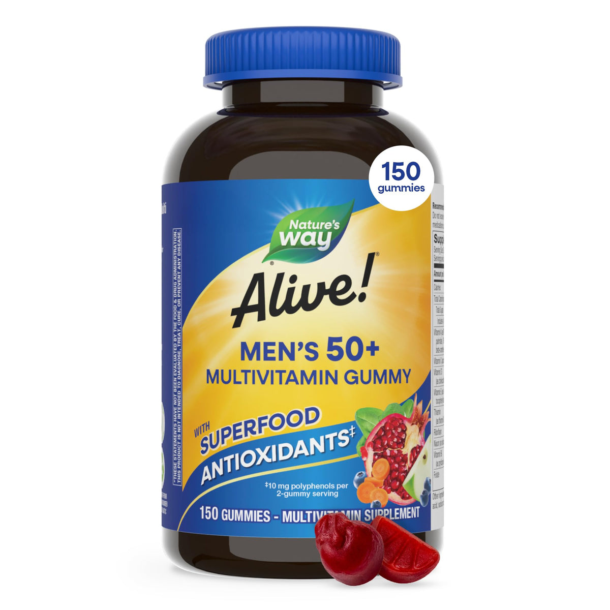 Nature's Way Alive! Men's 50+ Daily Gummy Multivitamin front view