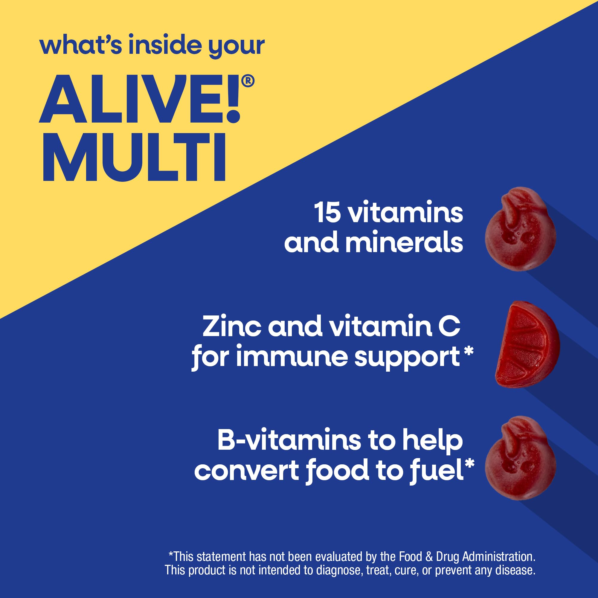 Nature's Way Alive! Men's 50+ Daily Gummy Multivitamin gummies in a bowl