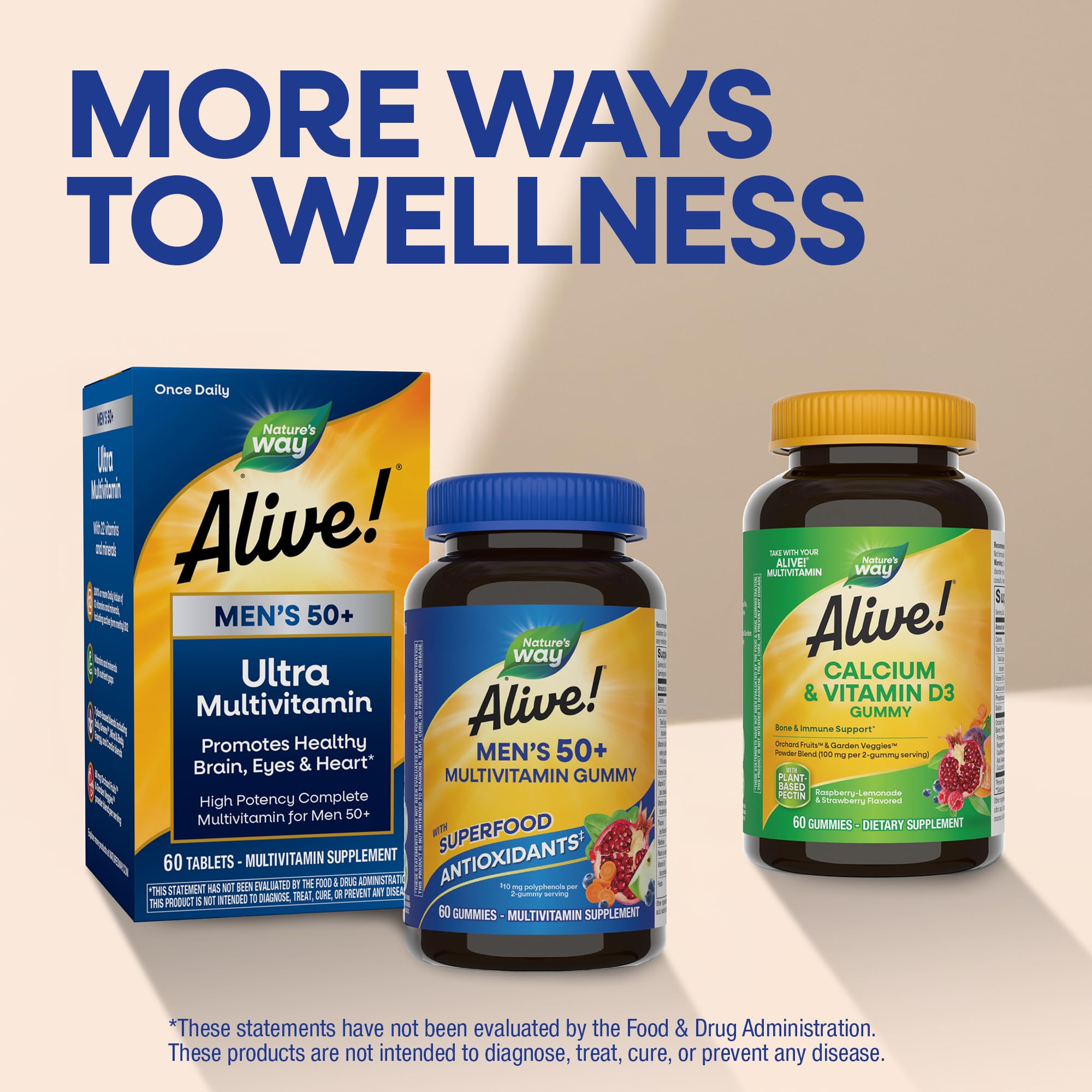 Nature's Way Alive! Men's 50+ Daily Gummy Multivitamin serving suggestion