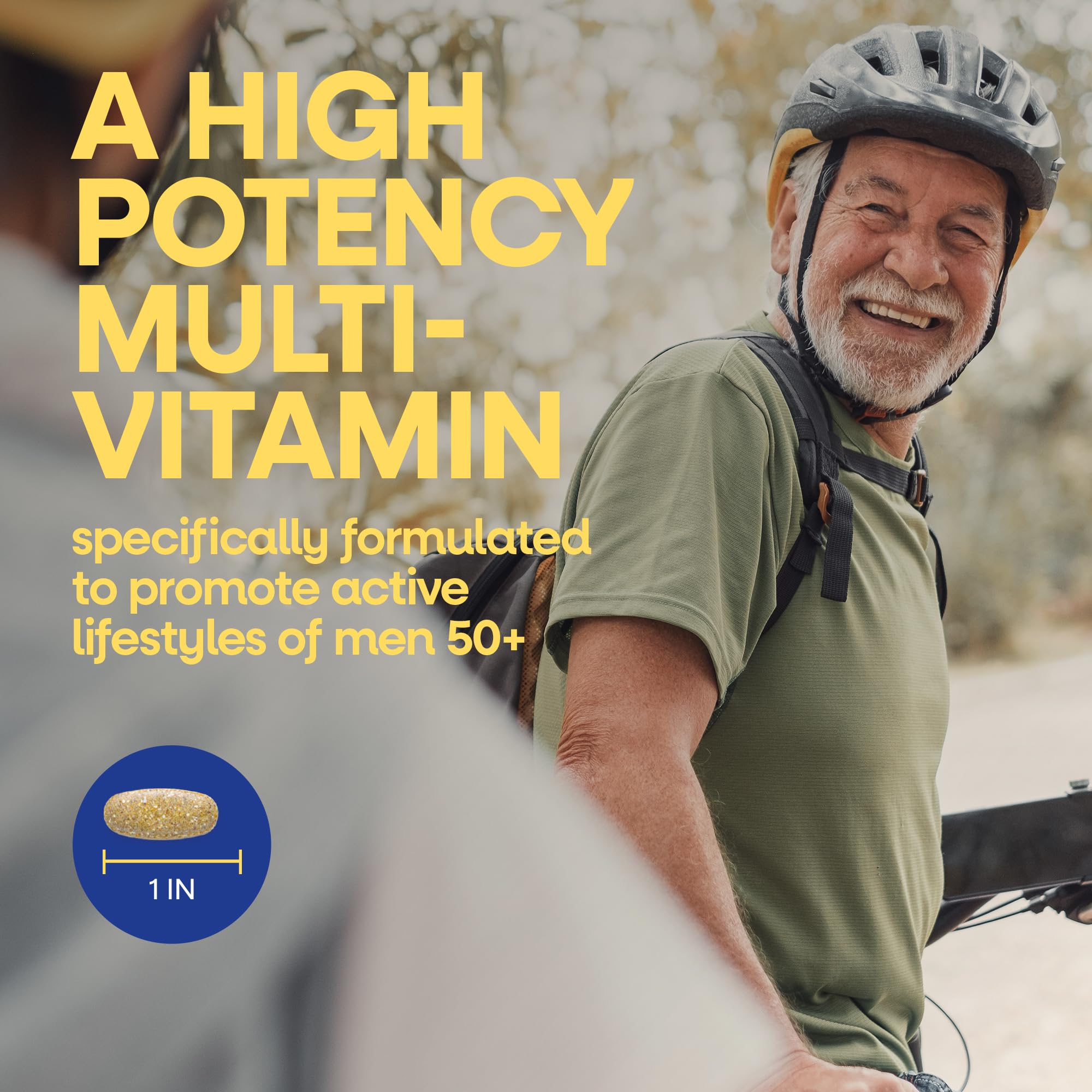 Nature's Way Alive! Men’s 50+ Ultra Multivitamin side view showing tablet size
