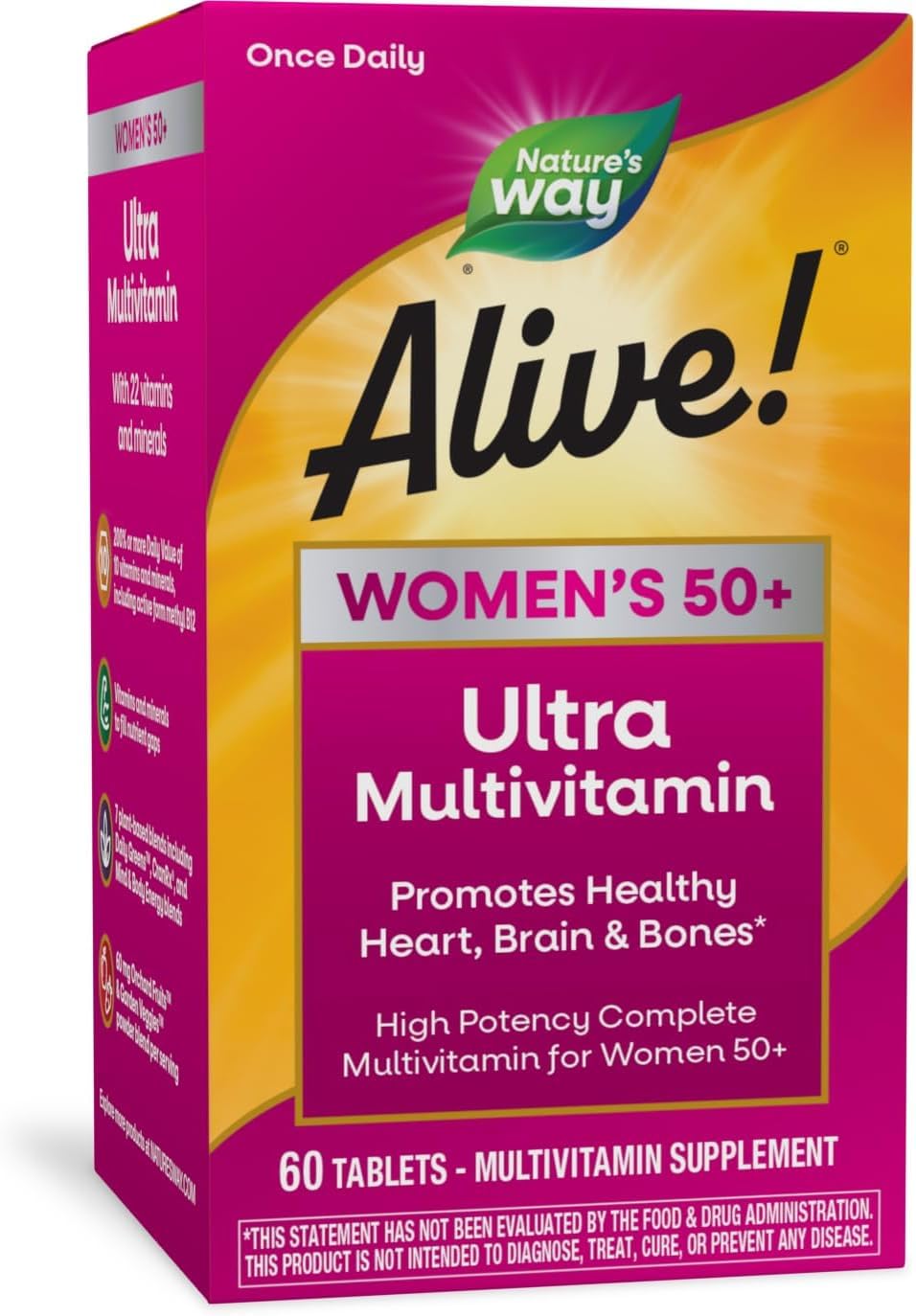 Nature's Way Alive! Once Daily Women's 50+ Ultra Potency 60 Tablets front view