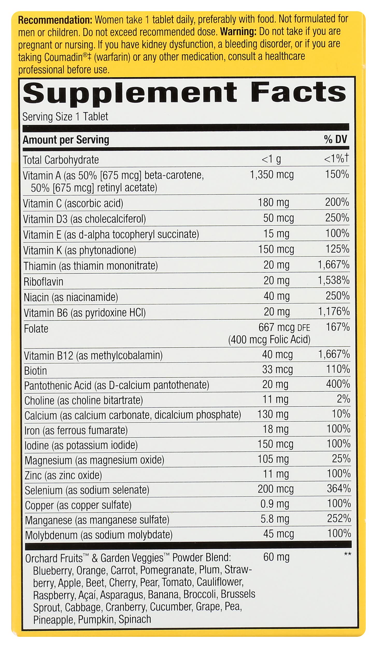 Nature's Way Alive Once Daily Women's Multivitamin packaging
