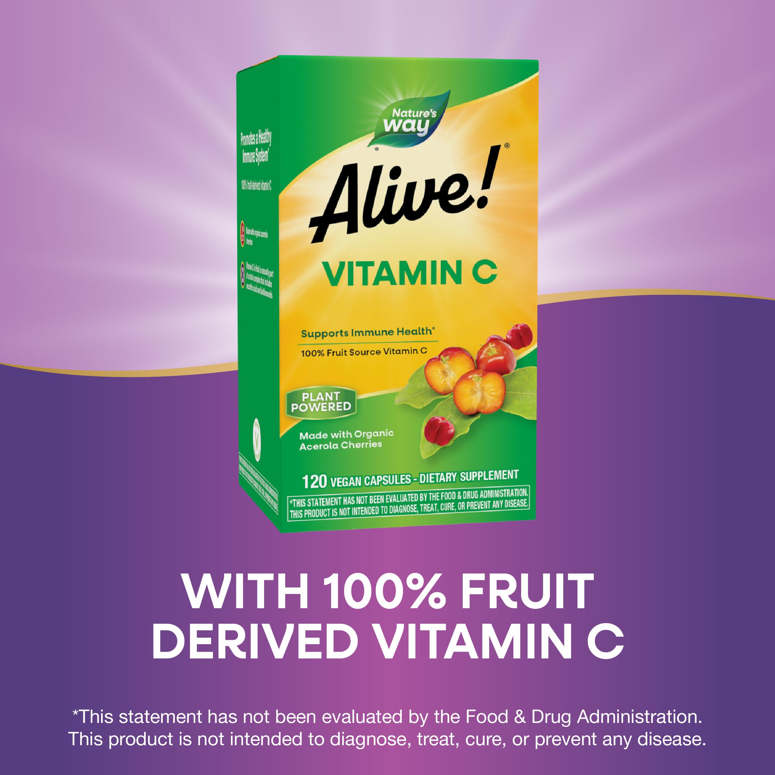 Nature's Way Alive! Vitamin C 500mg capsules open bottle
