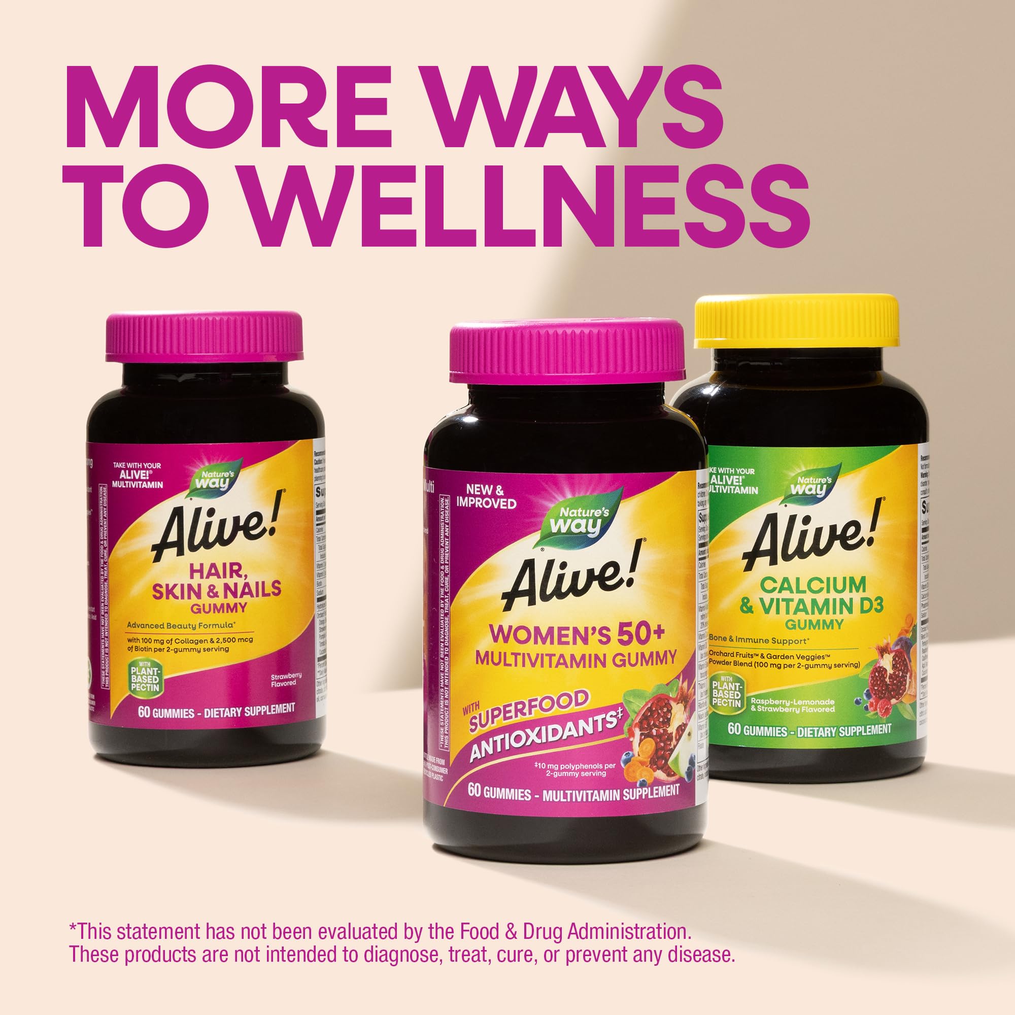 Nature's Way Alive! Women's 50+ Daily Gummy Multivitamin with fresh fruit