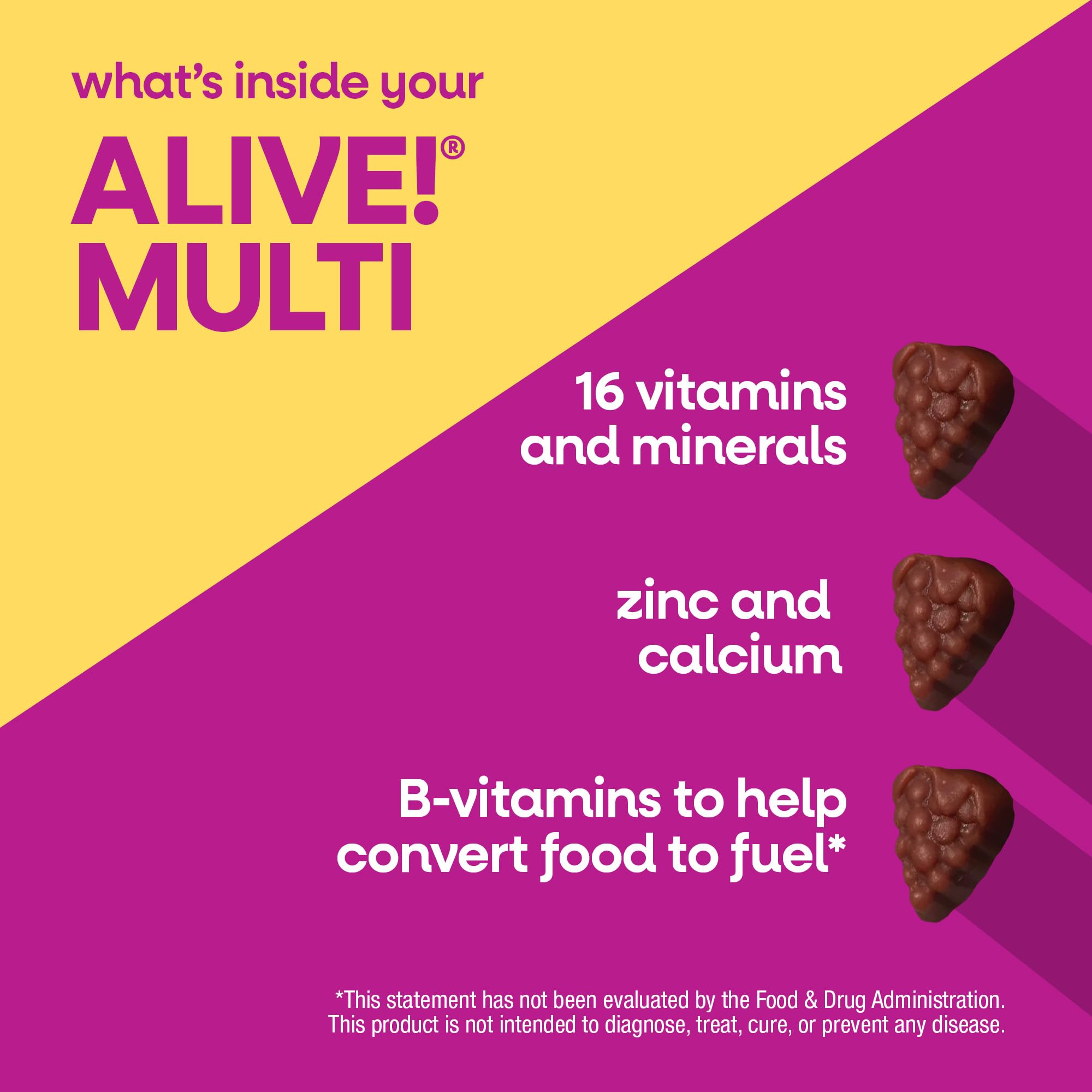 Nature's Way Alive! Women's Daily Gummy Multivitamin 60 Gummies nutritional information