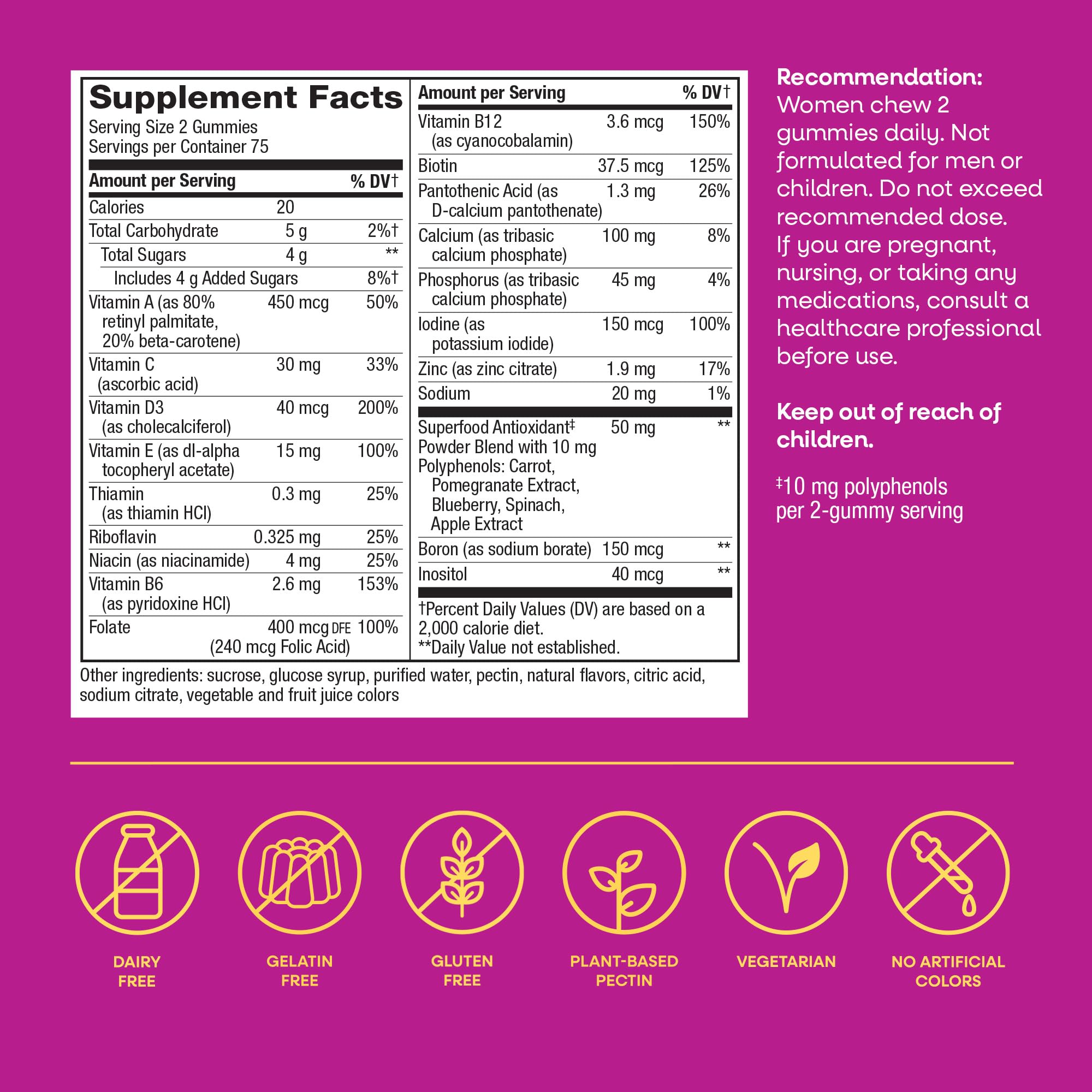 Nature's Way Alive! Women's Daily Gummy Multivitamin 60 Gummies on a wooden table