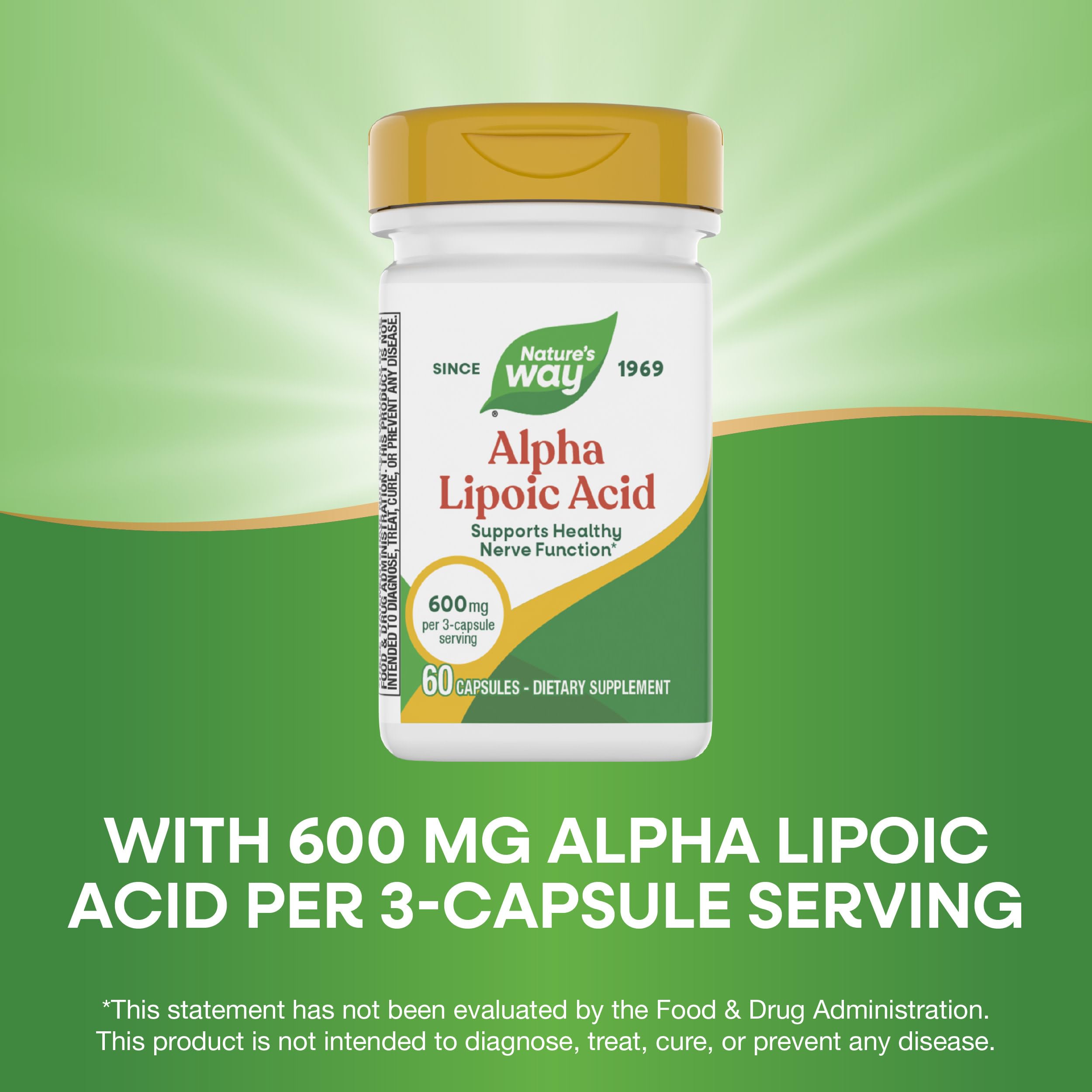 Nature's Way Alpha Lipoic Acid 600mg capsules close-up