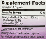 Nature's Way Ashwagandha Root Extract 45g side view showing capsule