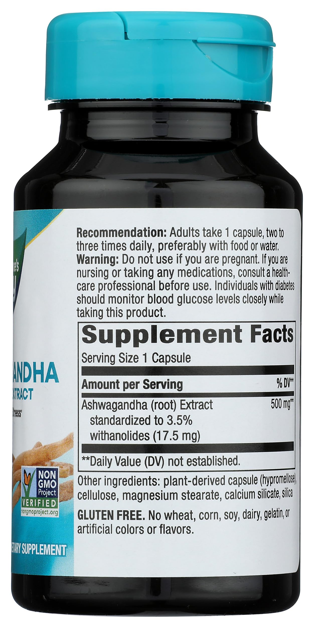 Nature's Way Ashwagandha Root Extract 45g with a measuring spoon