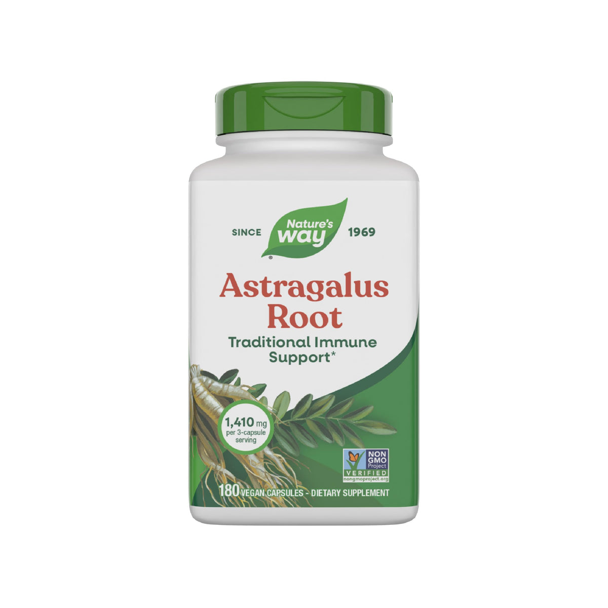 Nature's Way Astragalus Root 1410mg supplement front view