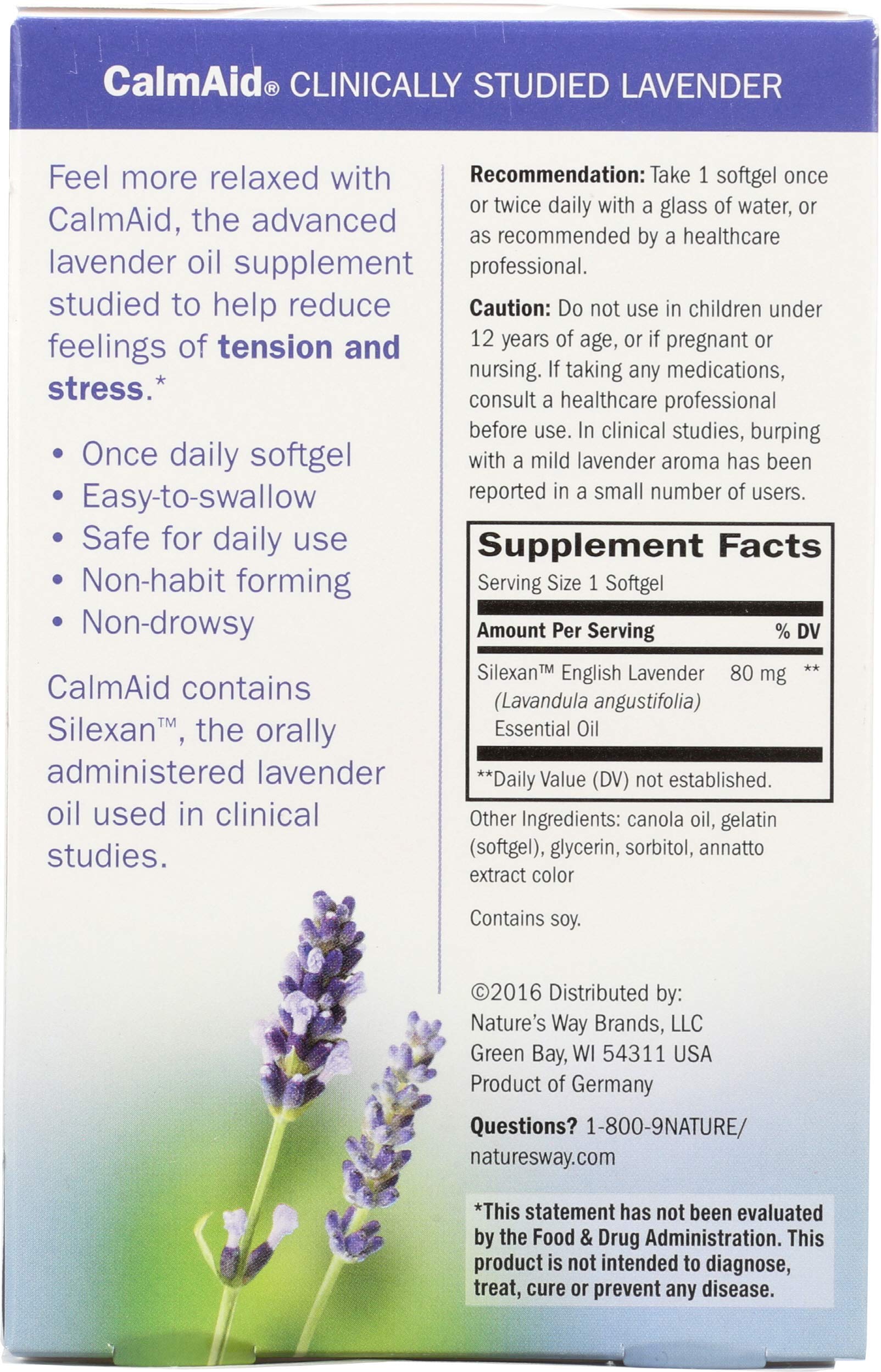 Nature's Way Blended Vitamin & Mineral Supplements side view with dosage information