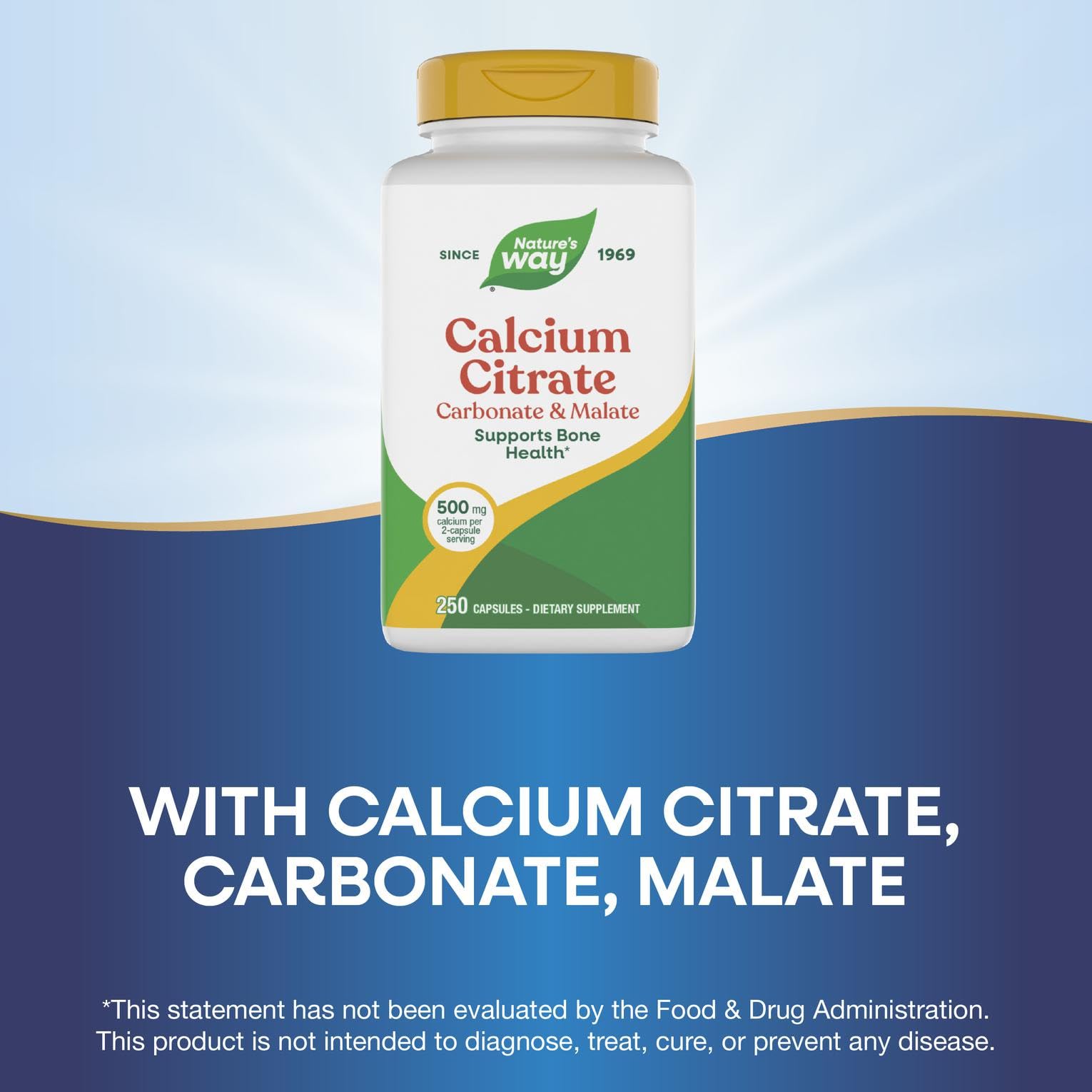 Nature's Way Calcium Citrate Supplement bottle close-up