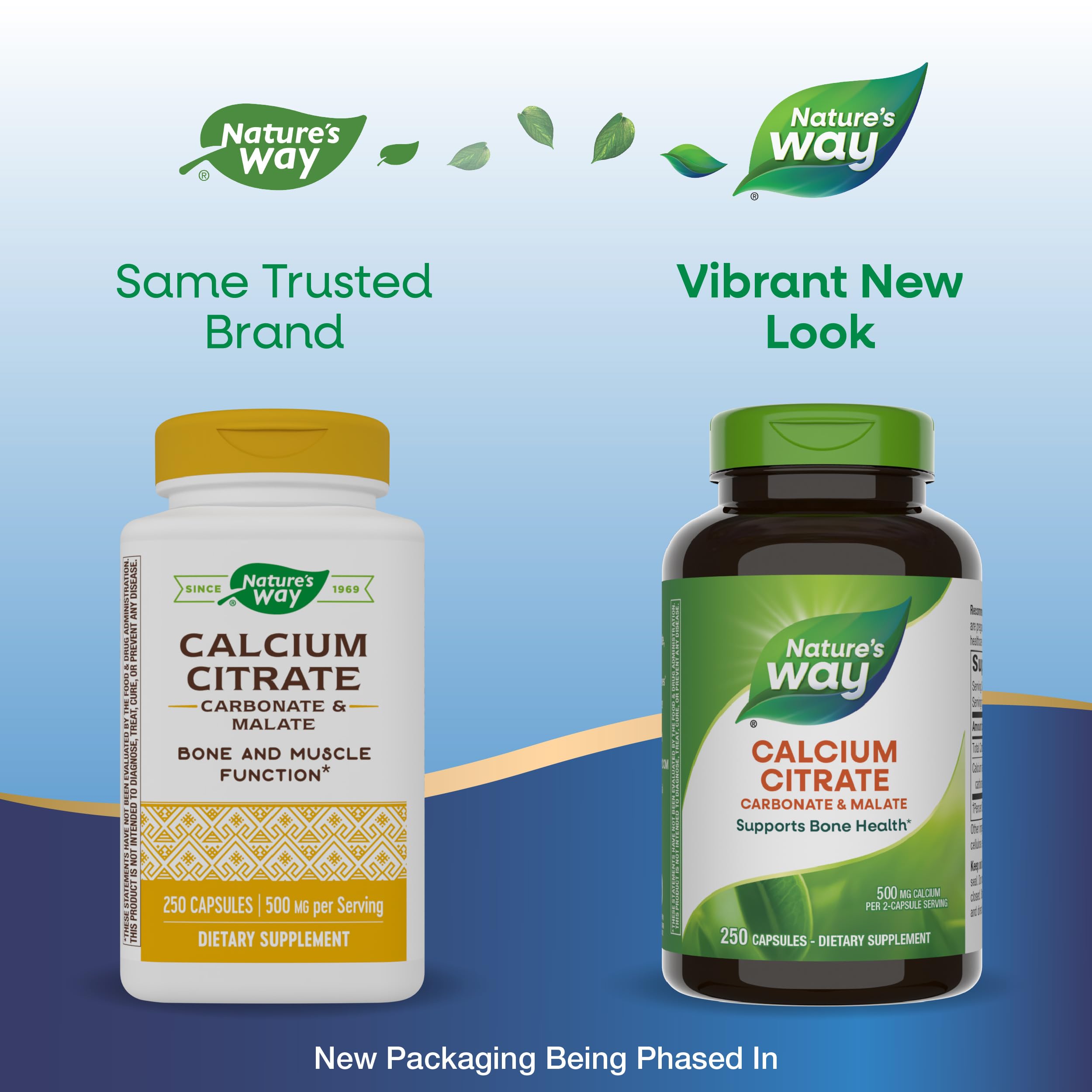 Nature's Way Calcium Citrate supplement bottle side view