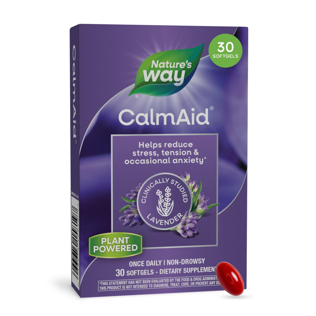 Nature's Way CalmAid Lavender Oil Softgels front view