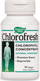Nature's Way Chlorofresh softgels on a wooden surface